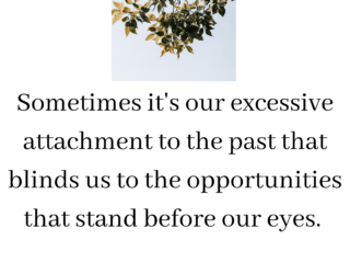 Excessive attachment to the past blinds us. Cabiojinia