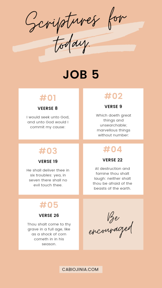 I would seek unto God and unto God would I commit my cause. Job 5 Cabiojinia