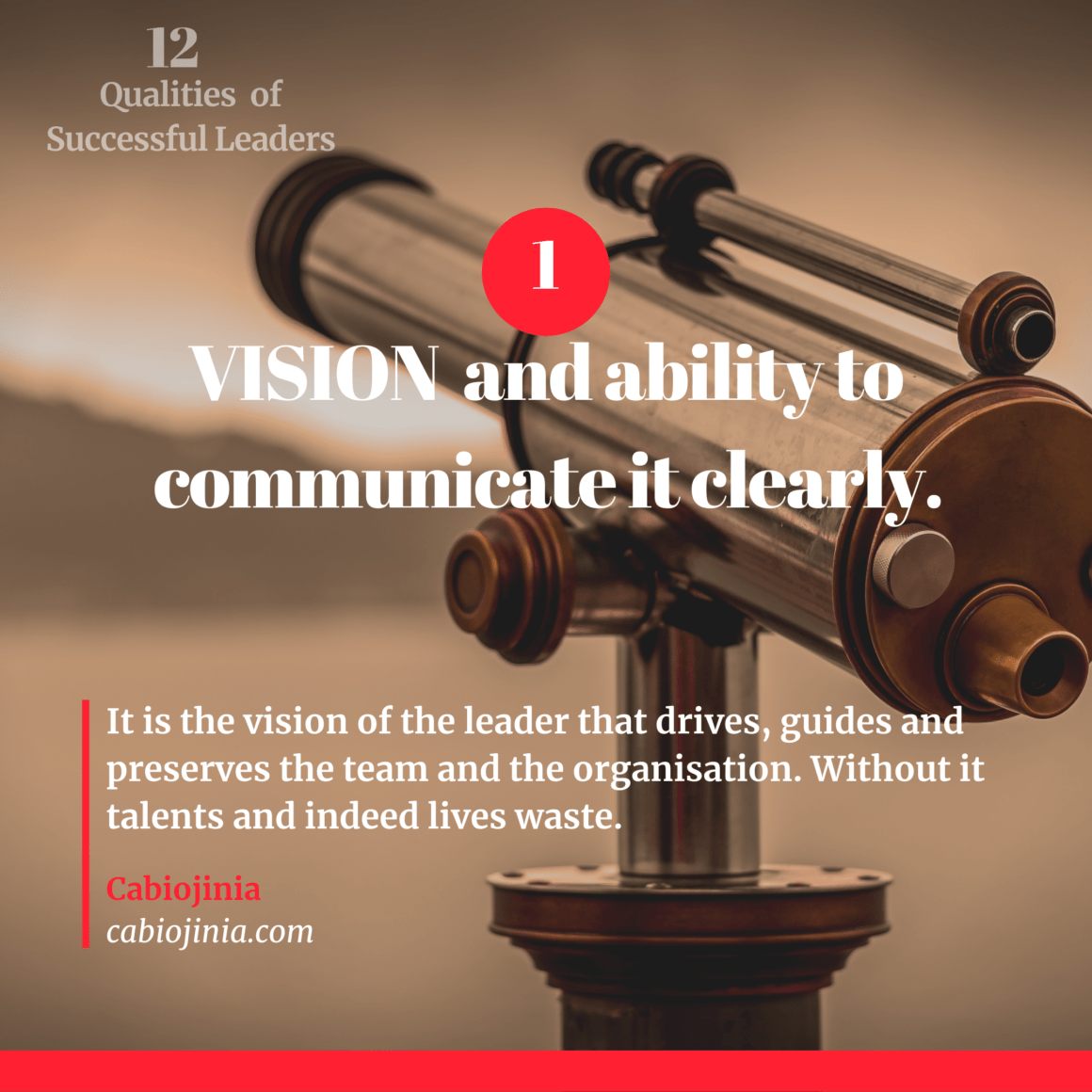 vision and ability to communicate clearly. cabiojinia