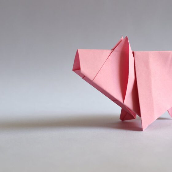 pink paper origami
