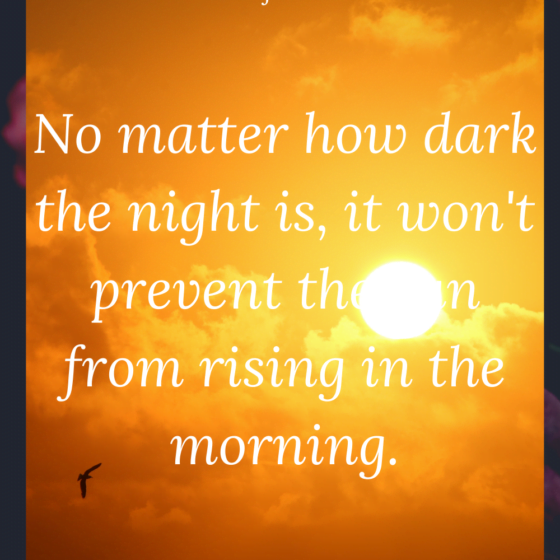 The sun will rise again. Cabiojinia