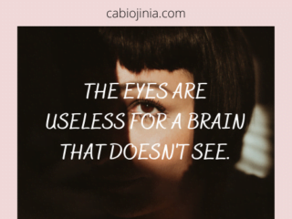 The eyes are useless for a brain that doesn't see. Cabiojinia