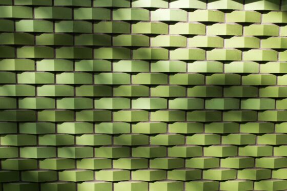 green woven pavement