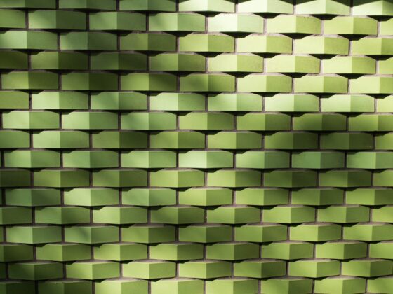 green woven pavement