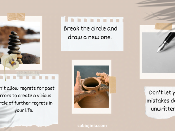 Break the circle and draw a new one. you cannot change your past. cabiojinia
