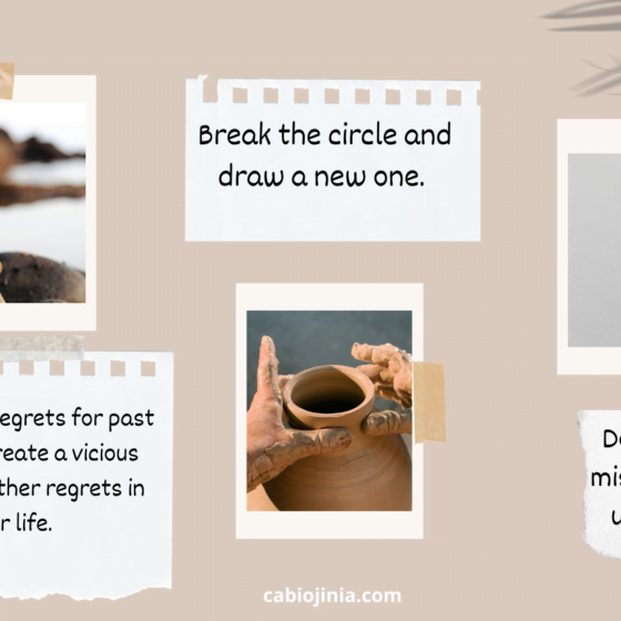 Break the circle and draw a new one. you cannot change your past. cabiojinia