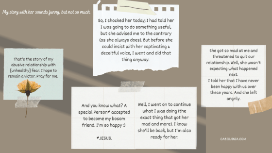 the story of my abusive relationship with [unhealthy] fear. by Cabiojinia