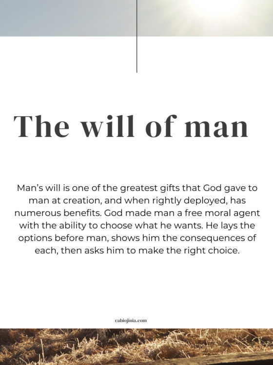 The Human Will - God's gift to man