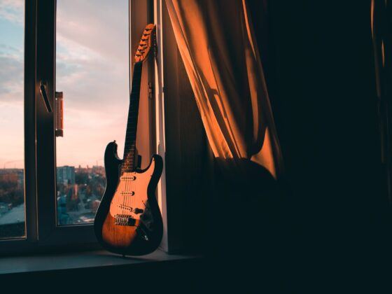 guitar by the window