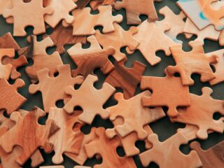 brown puzzle pieces