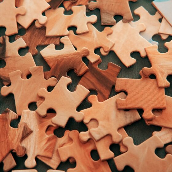 brown puzzle pieces
