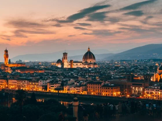aerial photography of the city of Florence.