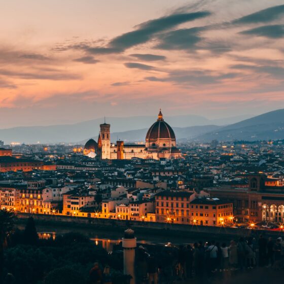 aerial photography of the city of Florence.