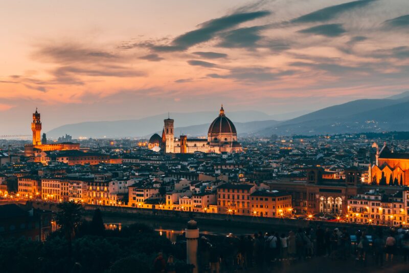 aerial photography of the city of Florence.