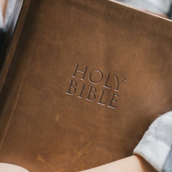 a person holding a bible