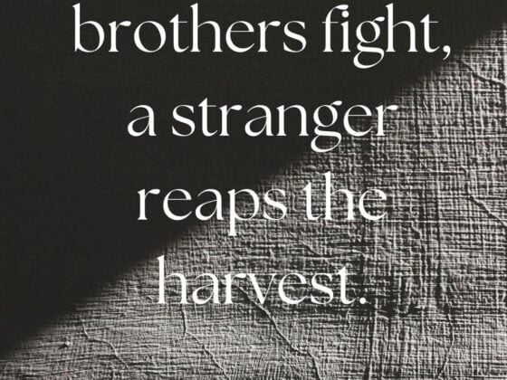 When two brothers fight, a stranger reaps the harvest - Chinua Achebe, arrow of God.