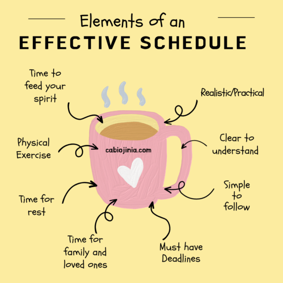 Schedule Essential 7 simple elements of an effective schedule - Cabiojinia